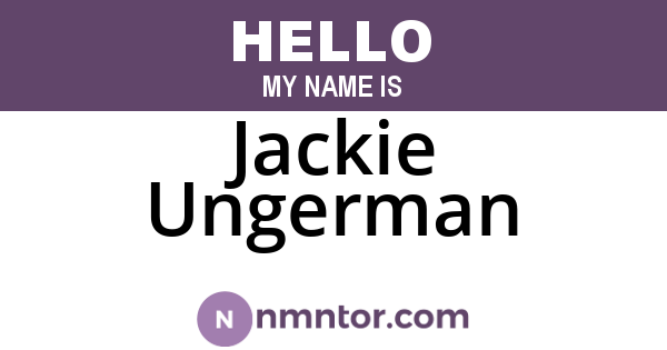 Jackie Ungerman