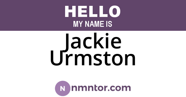 Jackie Urmston