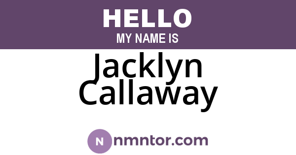 Jacklyn Callaway