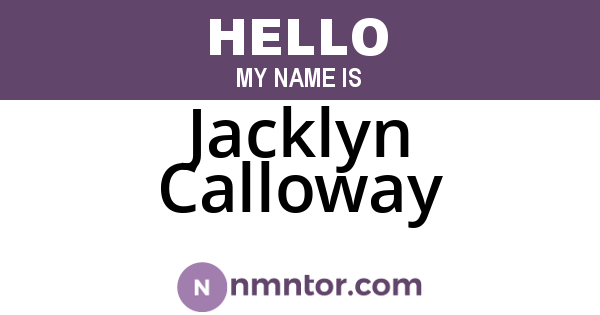 Jacklyn Calloway