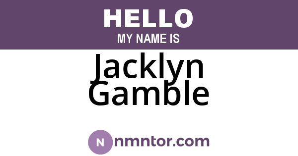 Jacklyn Gamble