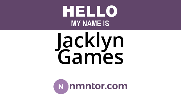 Jacklyn Games