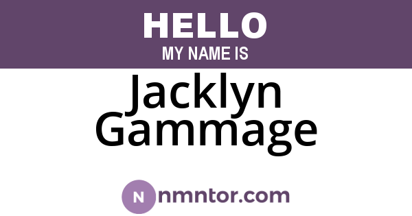 Jacklyn Gammage