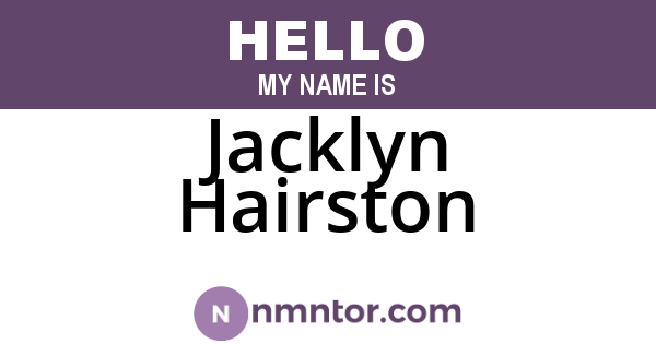 Jacklyn Hairston
