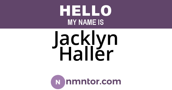 Jacklyn Haller