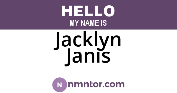 Jacklyn Janis