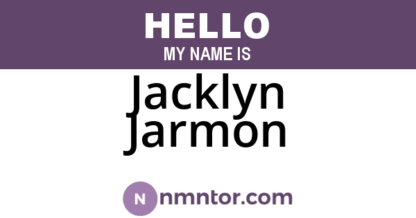 Jacklyn Jarmon