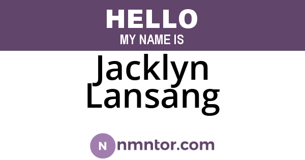 Jacklyn Lansang