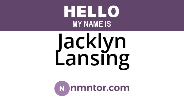Jacklyn Lansing