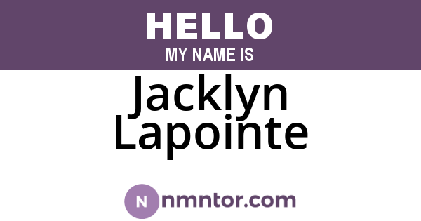 Jacklyn Lapointe