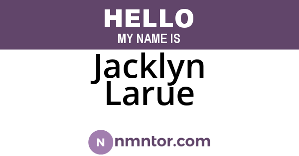 Jacklyn Larue