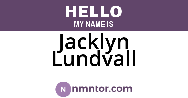 Jacklyn Lundvall