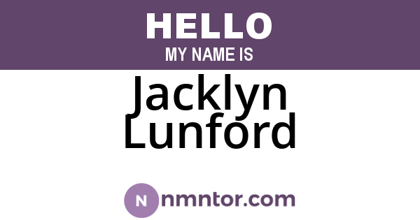 Jacklyn Lunford