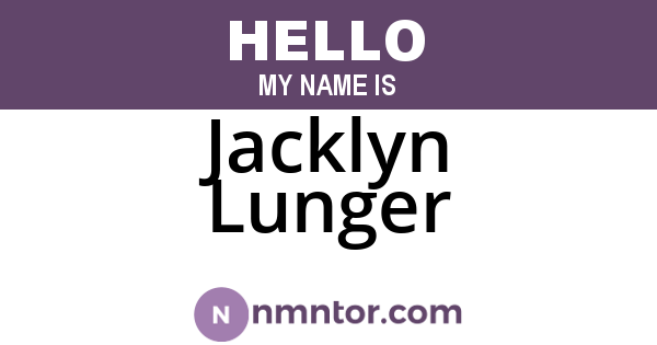 Jacklyn Lunger