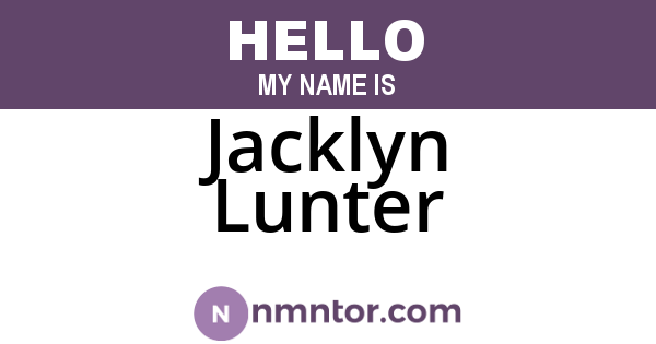 Jacklyn Lunter