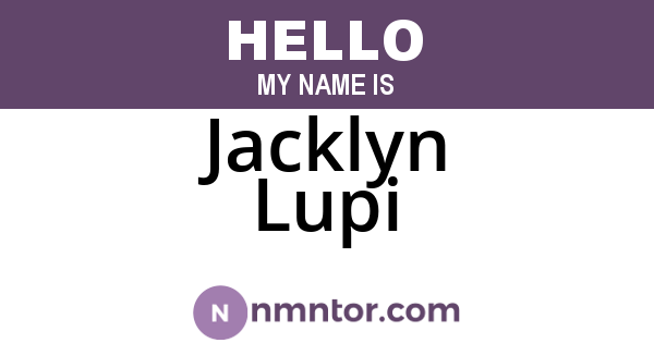 Jacklyn Lupi
