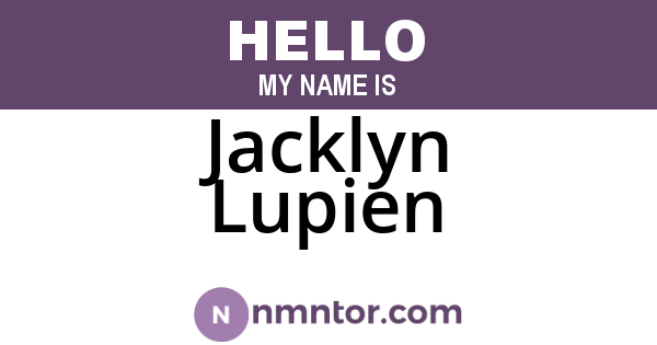 Jacklyn Lupien
