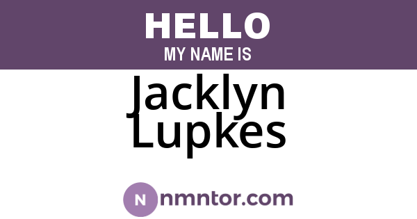 Jacklyn Lupkes