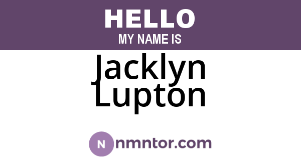 Jacklyn Lupton