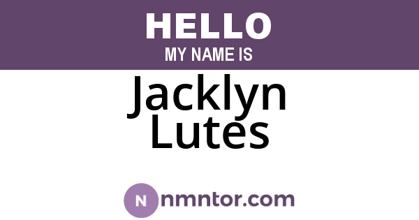 Jacklyn Lutes