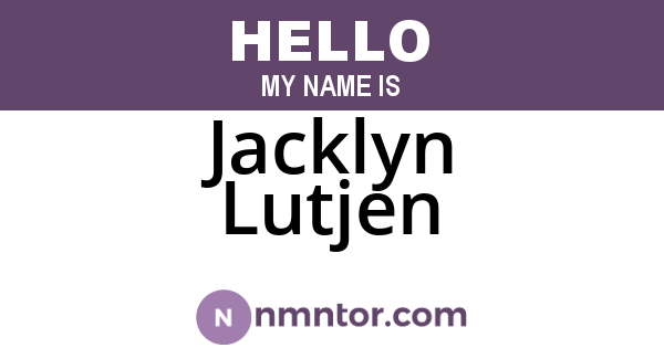 Jacklyn Lutjen