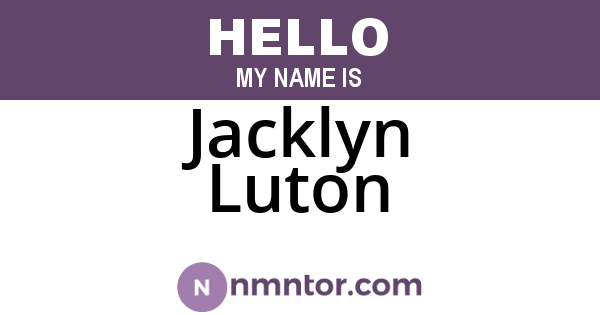 Jacklyn Luton