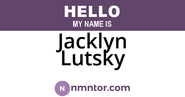 Jacklyn Lutsky