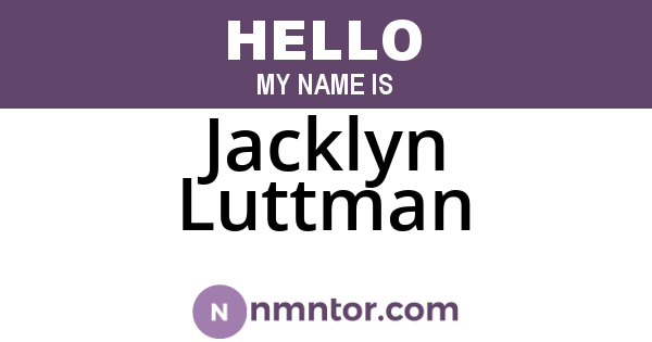 Jacklyn Luttman
