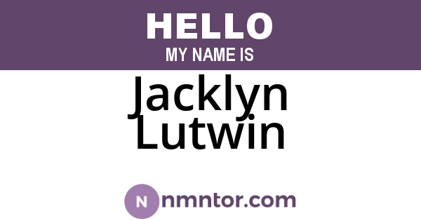 Jacklyn Lutwin