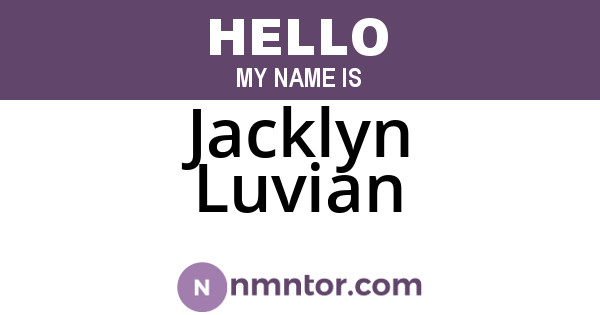 Jacklyn Luvian