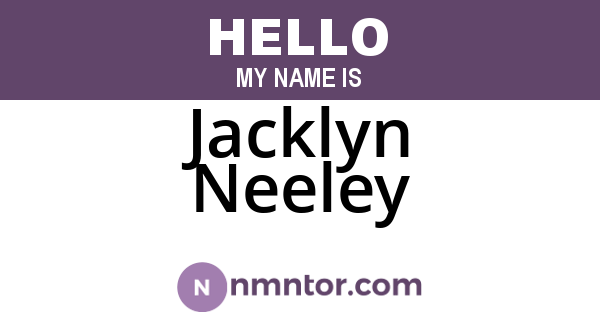 Jacklyn Neeley