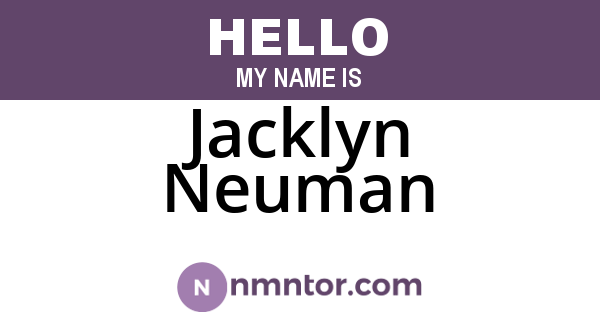 Jacklyn Neuman