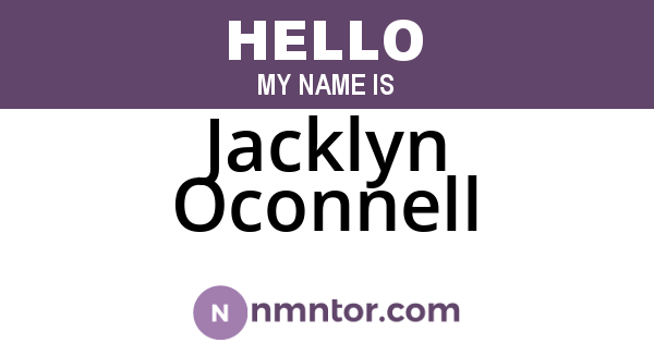 Jacklyn Oconnell