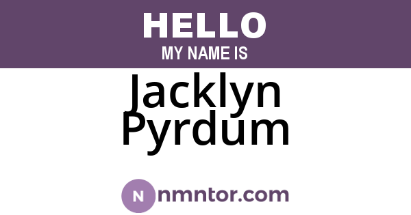 Jacklyn Pyrdum