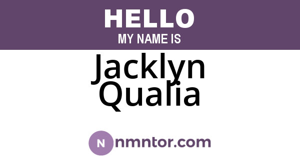 Jacklyn Qualia