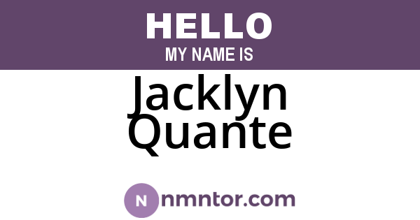 Jacklyn Quante