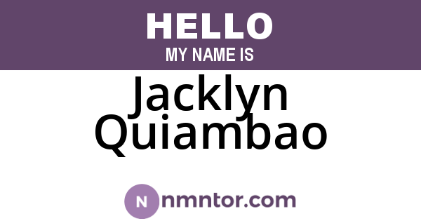 Jacklyn Quiambao