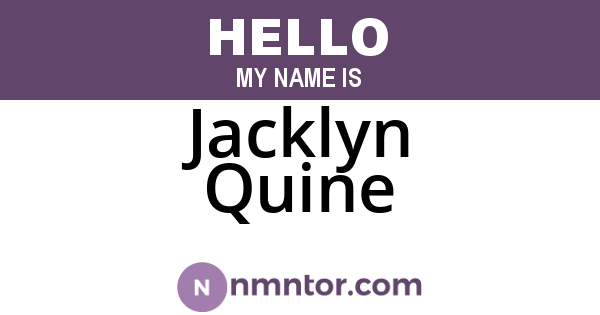 Jacklyn Quine