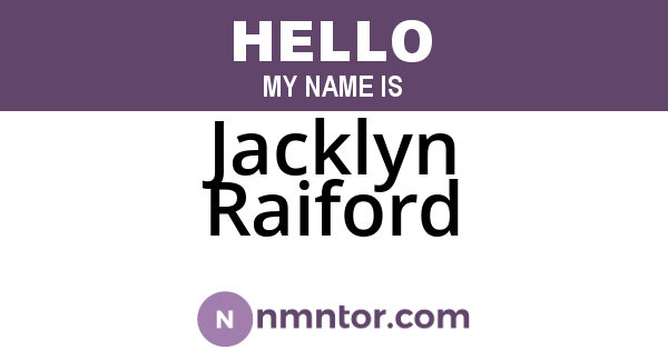 Jacklyn Raiford