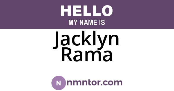 Jacklyn Rama