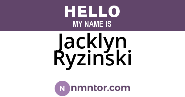 Jacklyn Ryzinski