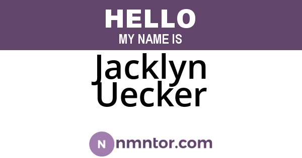 Jacklyn Uecker