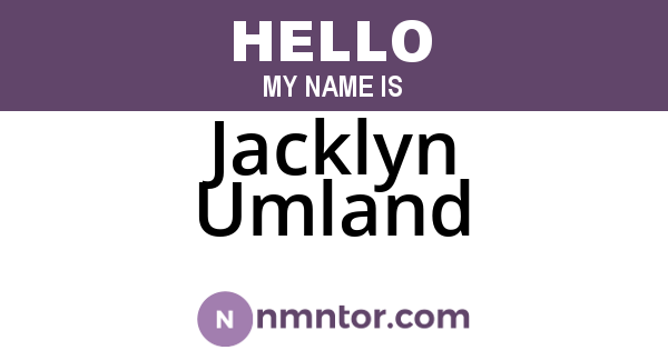 Jacklyn Umland