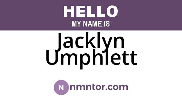 Jacklyn Umphlett