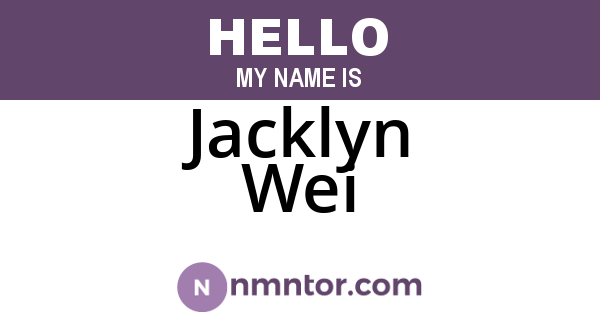 Jacklyn Wei