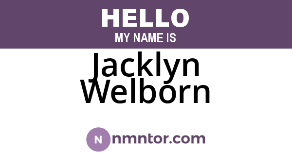 Jacklyn Welborn