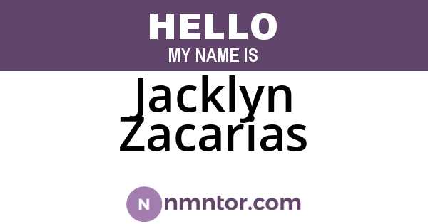 Jacklyn Zacarias