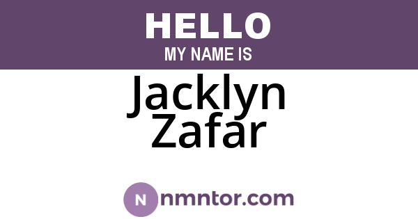 Jacklyn Zafar