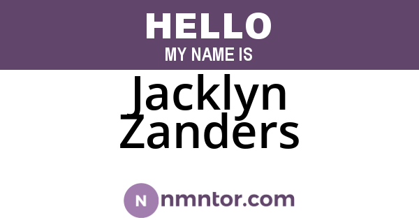 Jacklyn Zanders