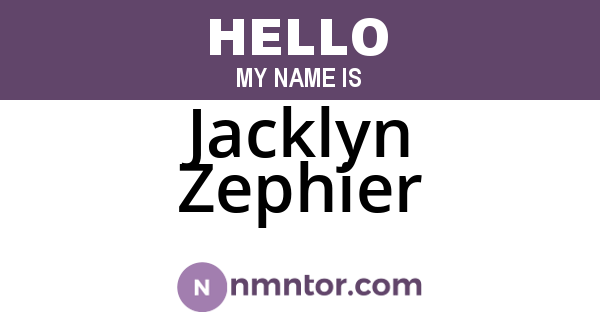 Jacklyn Zephier